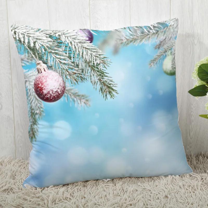 Custom Decorative Pillowcase Christmas Square Zippered Pillow Cover 35X35,40x40,45x45cm(One Side)