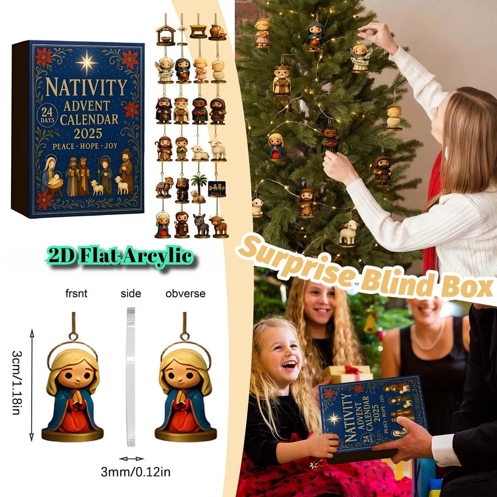 24 Days Christmas Nativity Jesus Advent Calendar Countdown Calendar Collectibles Christmas Advent Calendar Christmas Party Decor