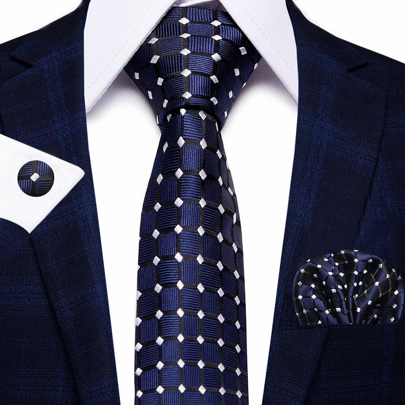 Men'S Business Tie Set, Tie Bow Tie Pocket Towel Cufflinks 3-Piece Set