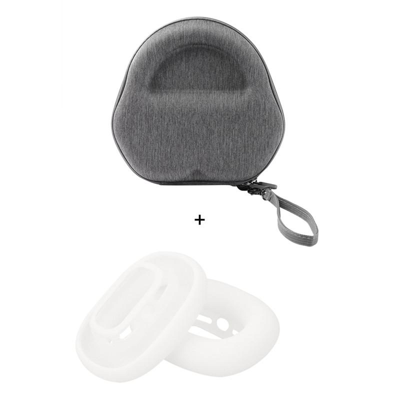 For AirPods Max with USB-C/Max EVA Storage Bag Headphone Carrying Case with 1 Pair Earpad Silicone Case B