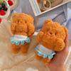 Whimsical Butter Bear Stuffed Toy Keychain Plush Bear Doll Keyring Hanging Ornament for Backpack and Bag Charm Accessory