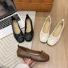 Shoes Woman 2025 Low Heels Bow-Knot Autumn Female Footwear Shallow Mouth New Grandma Summer Butterfly Boat Fall Dress Butterfly-