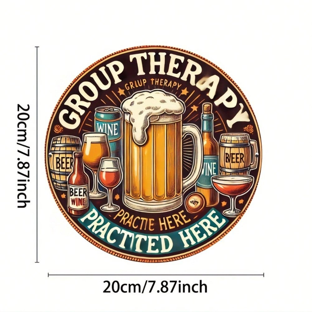 Vintage Metal Therapy Sign Wall Art for Home Bar Kitchen Decor