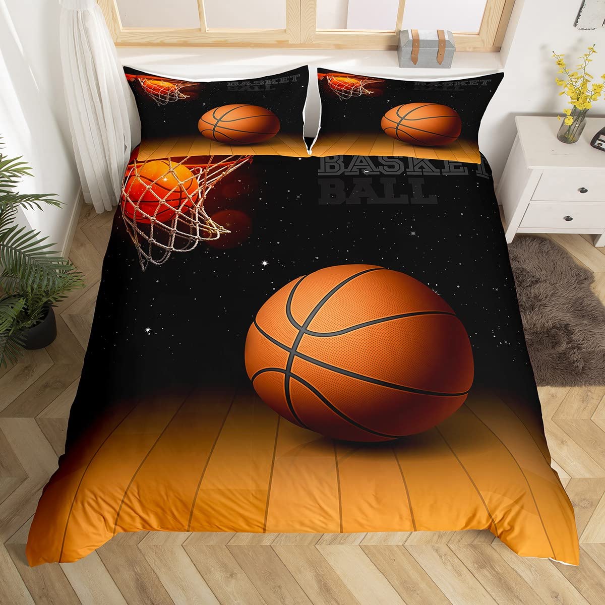 Пододеяльник с баскетбольным мячом Queen Blue Red Green Tie Dye Комплект постельного — фото 14