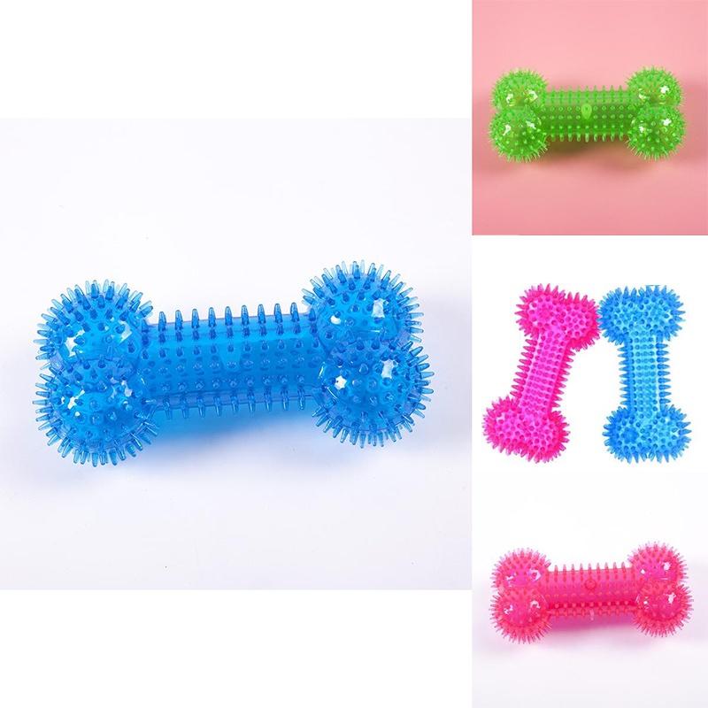Tpr Dog Toy Durable And Noise-making Pet Chew For Teeth Cleaning Spike Bone Toy For Dogs