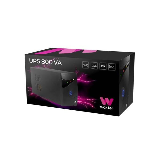 Onduleur Woxter 800 VA - CA 110-120-220-230-240 V - 480 Watt - 800 VA - 2 Connecteurs De Sortie