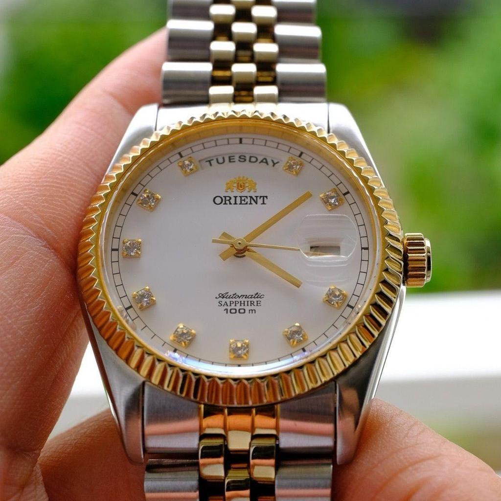 Used Orient President Day Date SEV0J002WY Day Date Good Condition Watch President