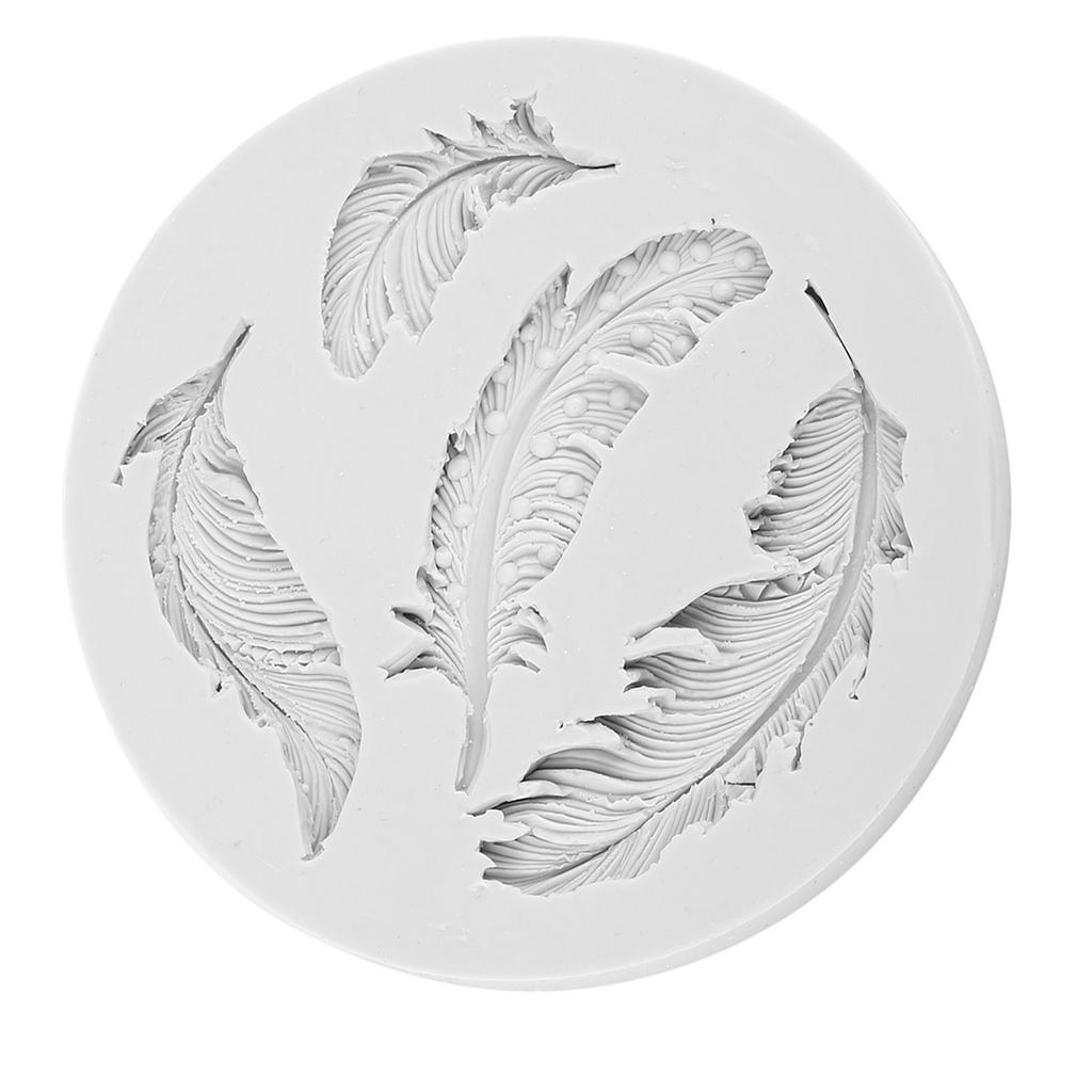 DIY Silicone Feather Shape Fondant Cake Decorating Mold Chocolate Mould Tool
