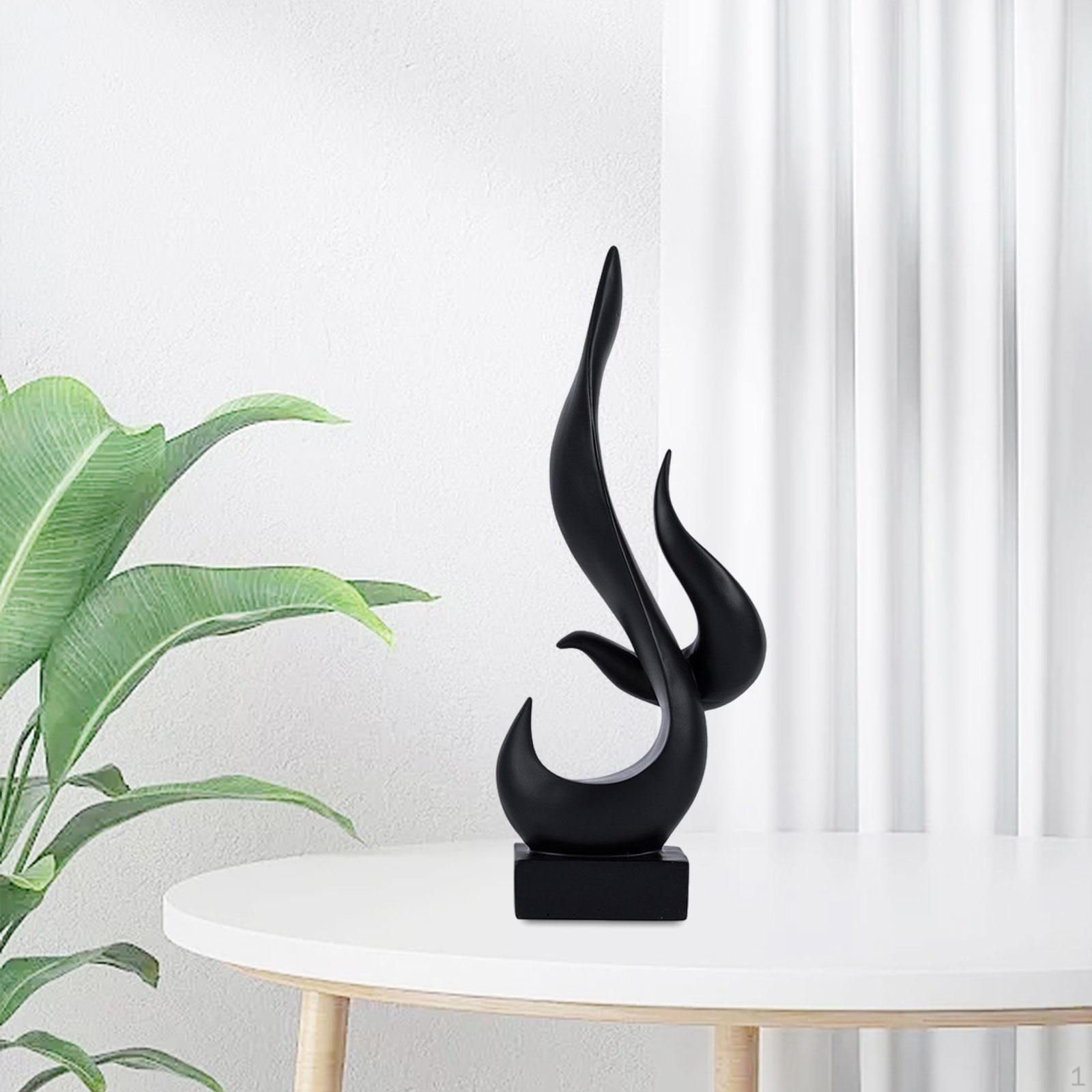 

Абстрактная огненная скульптура смоляная фигурка для полки в гостиной и декора офиса чёрный