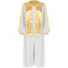 Unisex Choir Robe Halloween Costume V Neck Long Sleeve Color Block Zipper Gown Theme Party Wear
