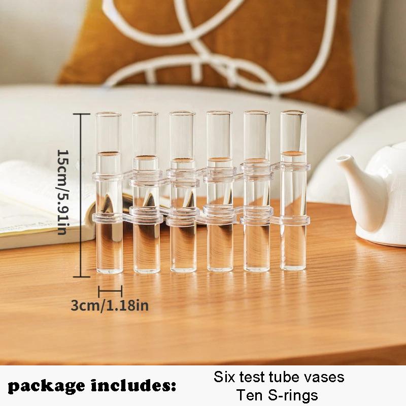 Klappvase, Wasserpflanzenvase, Klappblumenvase, Reagenzglas aus klarem Glas, hängender Blumenhalter für die Inneneinrichtung