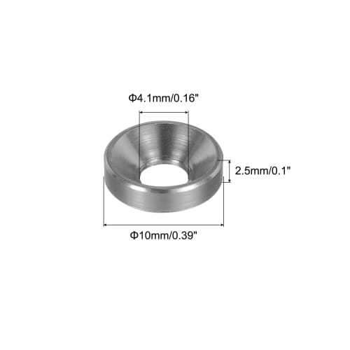 uxcell M4 Countersink Washers, Cone Cup Type, Anodized Aluminum Gasket Cup Head Washers for RC/FPV/PC/Drone/Machine Accessories Model Parts, 50pcs (Ti
