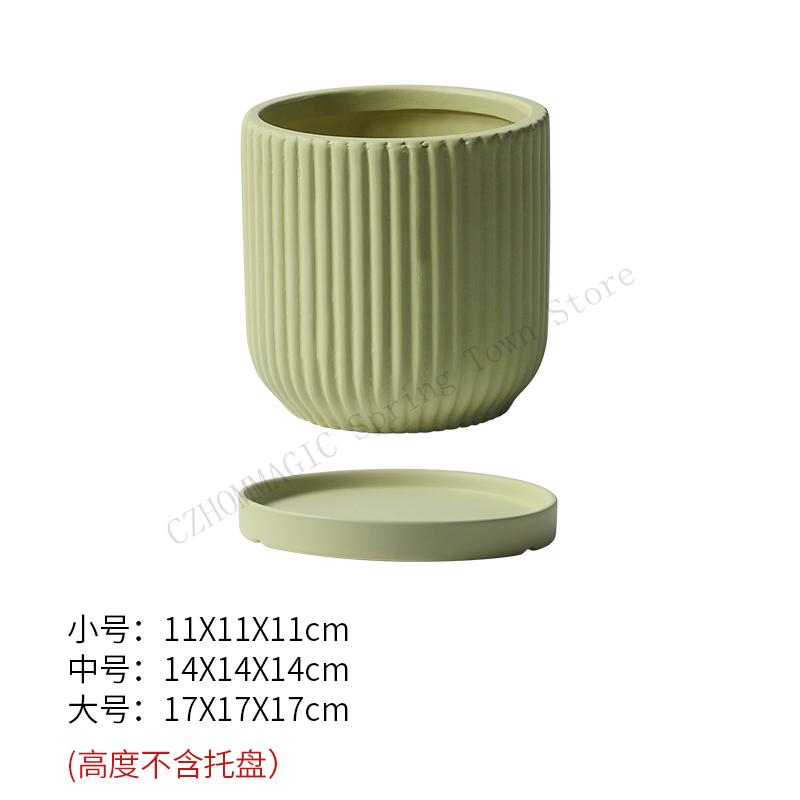 Nordic Style Ins Ceramic Flowerpot With Tray Fashion Simple Indoor Living Room Pot For Flowers Lvluo Bonsai Home Decoration Gifs