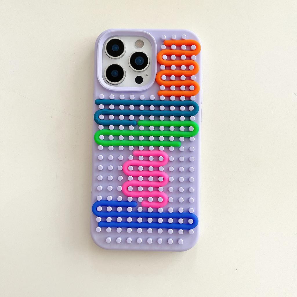 DIY Puzzle Maze Funny Sensory Activity Board Silicone Case For iPhone 16 15 14 13 Pro Max Creative Decompression Arc Soft Cover