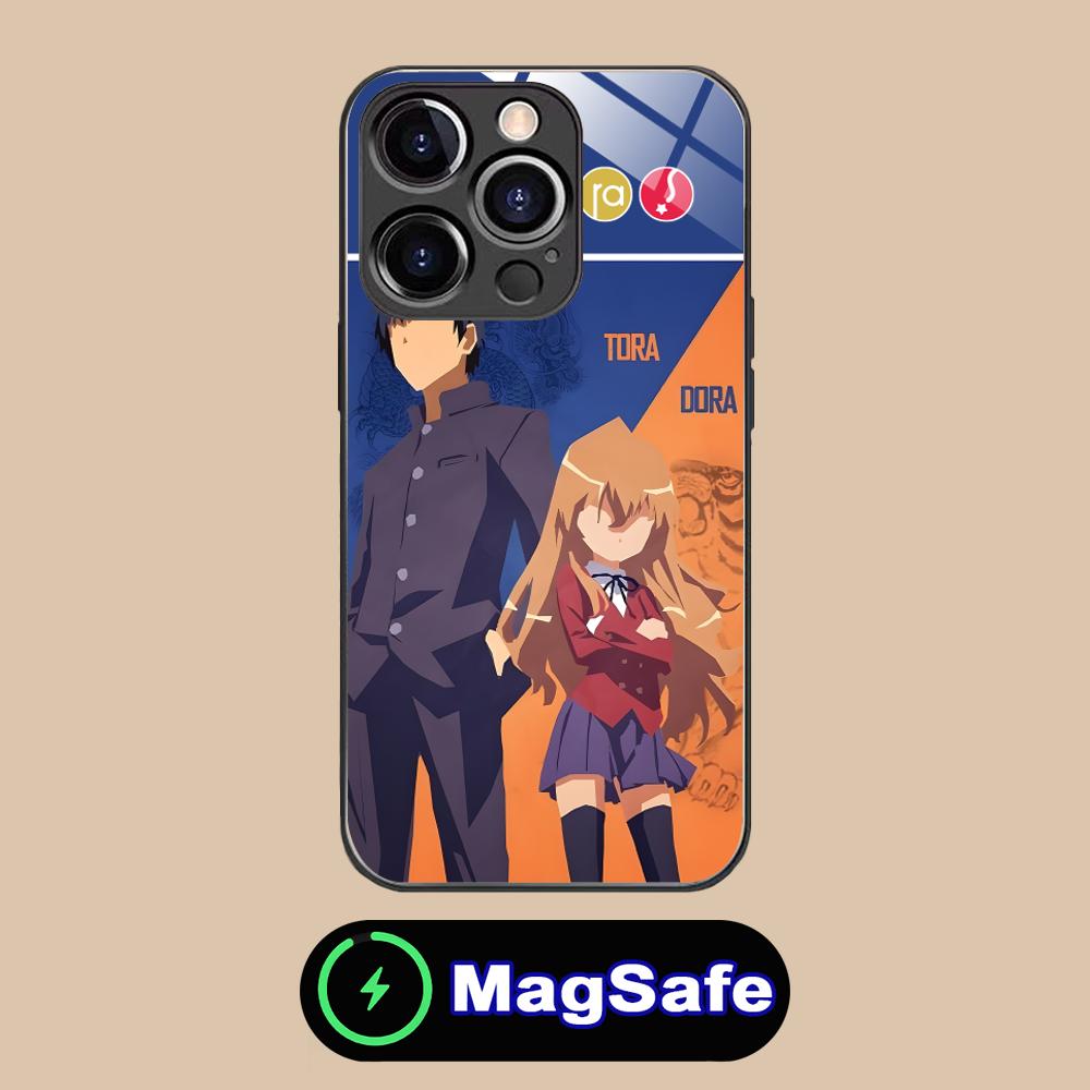 Anime Toradora Mobile Cell Phone Case for iPhone 17 16 15 14 13 12 11 Air Pro Max Plus Mini MagSafe Glass Colorful Cover Luxury