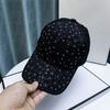 Oddychająca Czapka Baseballowa z Kwiatami Dekoracja Strass Elegancka Czapka Outdoorowa Kapelusz Przeciwsłoneczny Letnia Odzież