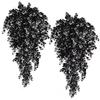 Plastic Leaf Artificial Vines Plants Black Fake Plants New Hanging Plants Halloween Decoration
