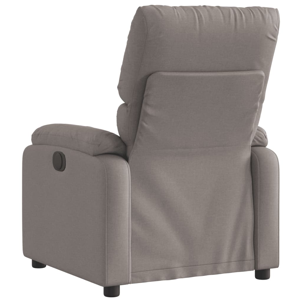 Electric Recliner Chair Taupe Fabric