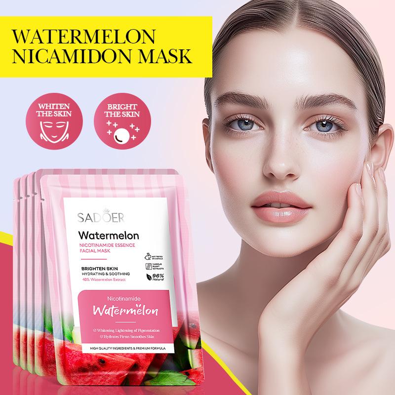 3pcs Watermelon Niacinamide Essence Mask 25ml Hydrating Moisturizing Mask Skin Care Products