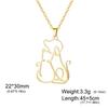 Collana Ciondolo Cane Gatto Carino Acciaio Inossidabile Collana con Ciondolo Animale Cane Gatto per Donna Gioiello Regalo per Appassionato di Animali