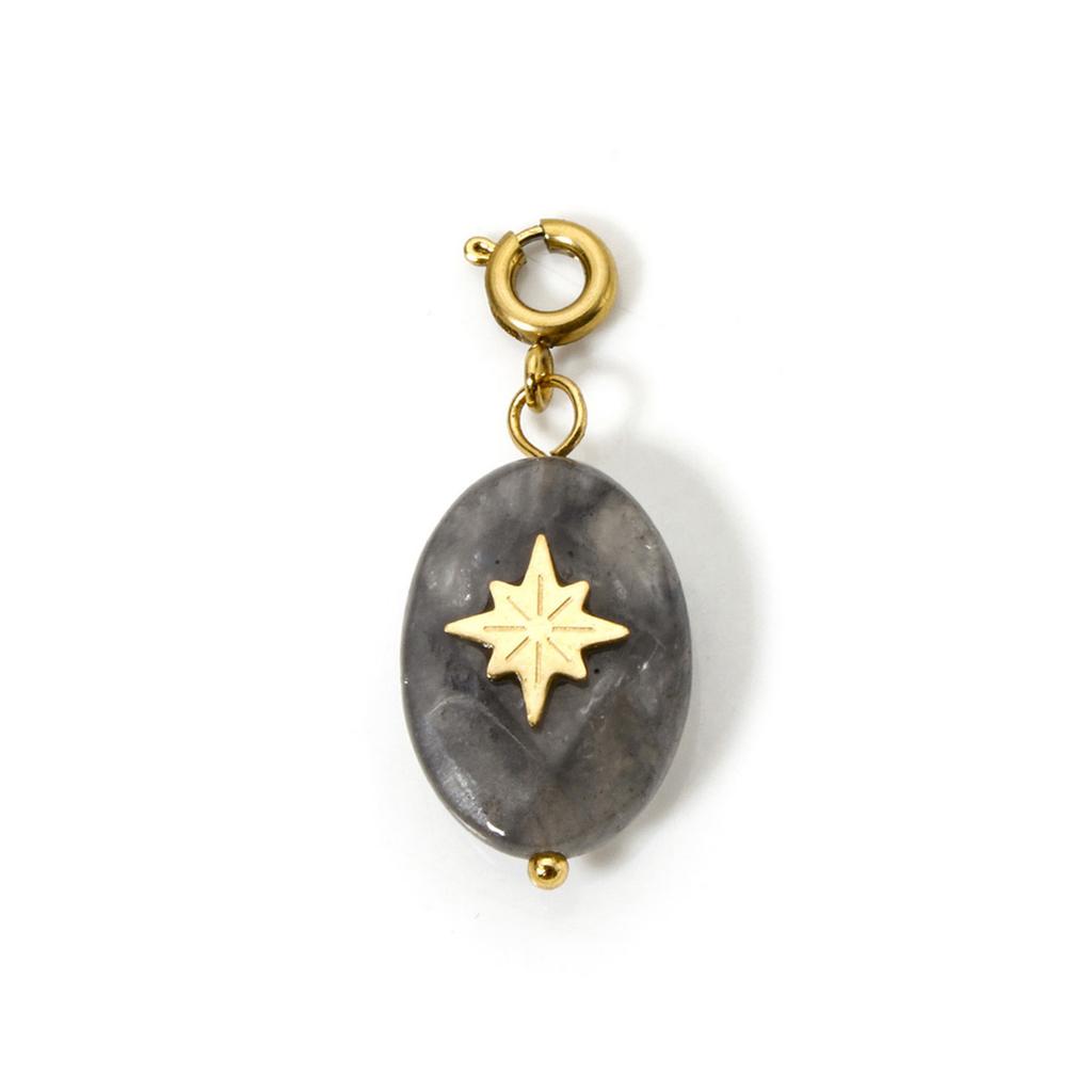 1 Piece 304 Stainless Steel Natural Stone Charm Pendant 14K Gold Plated Multicolor Drop Star For DIY Jewelry Making Findings