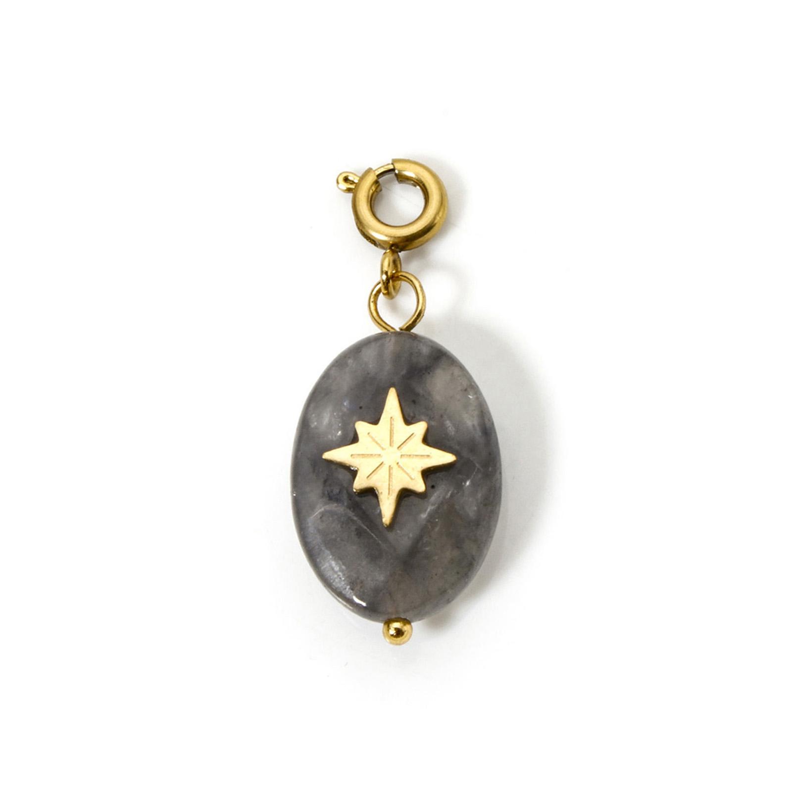 

1 Piece 304 Stainless Steel Natural Stone Charm Pendant 14K Gold Plated Multicolor Drop Star For DIY Jewelry Making Findings