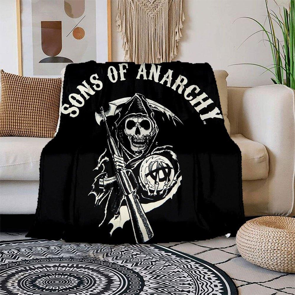 Sons of Anarchy Reaper Hoodie - Officially Licensed Sons of Anarchy Clothing & MerchandiseBlanket Flannel Throw Blanket for Sofa, Bed, Trave 150x180cm