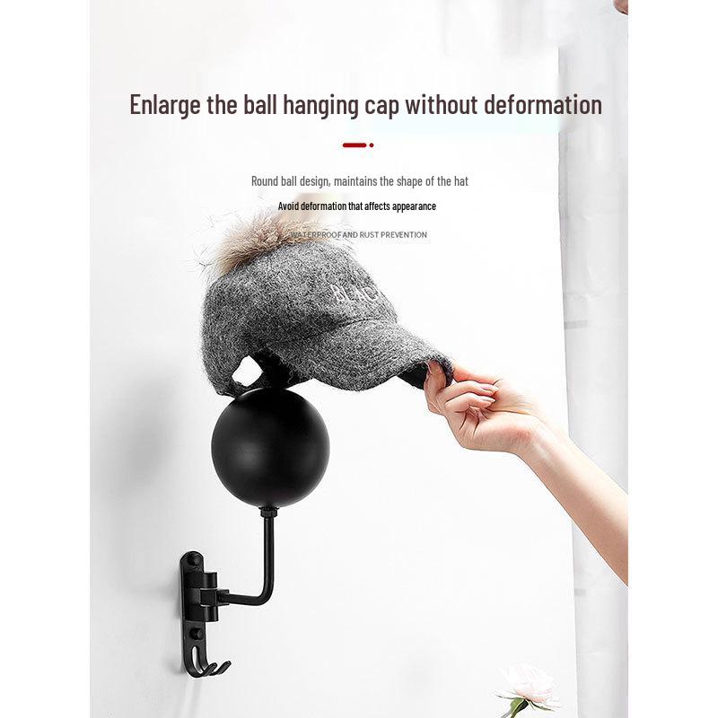 Punch-Free Wall-Mounted/Tabletop Helmet & Hat Display Rack
