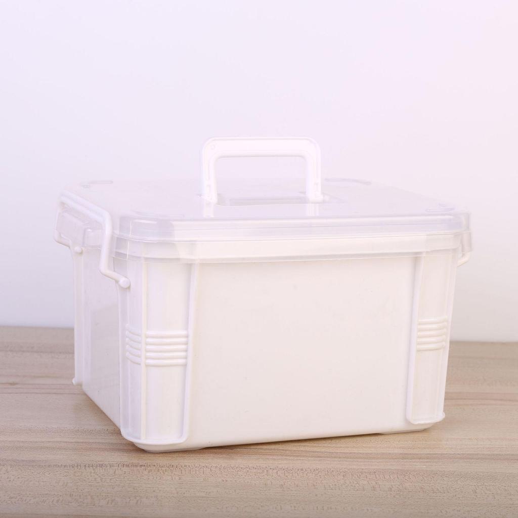 Extra Large Double-Layer Handheld Medicine and First Aid Storage Box