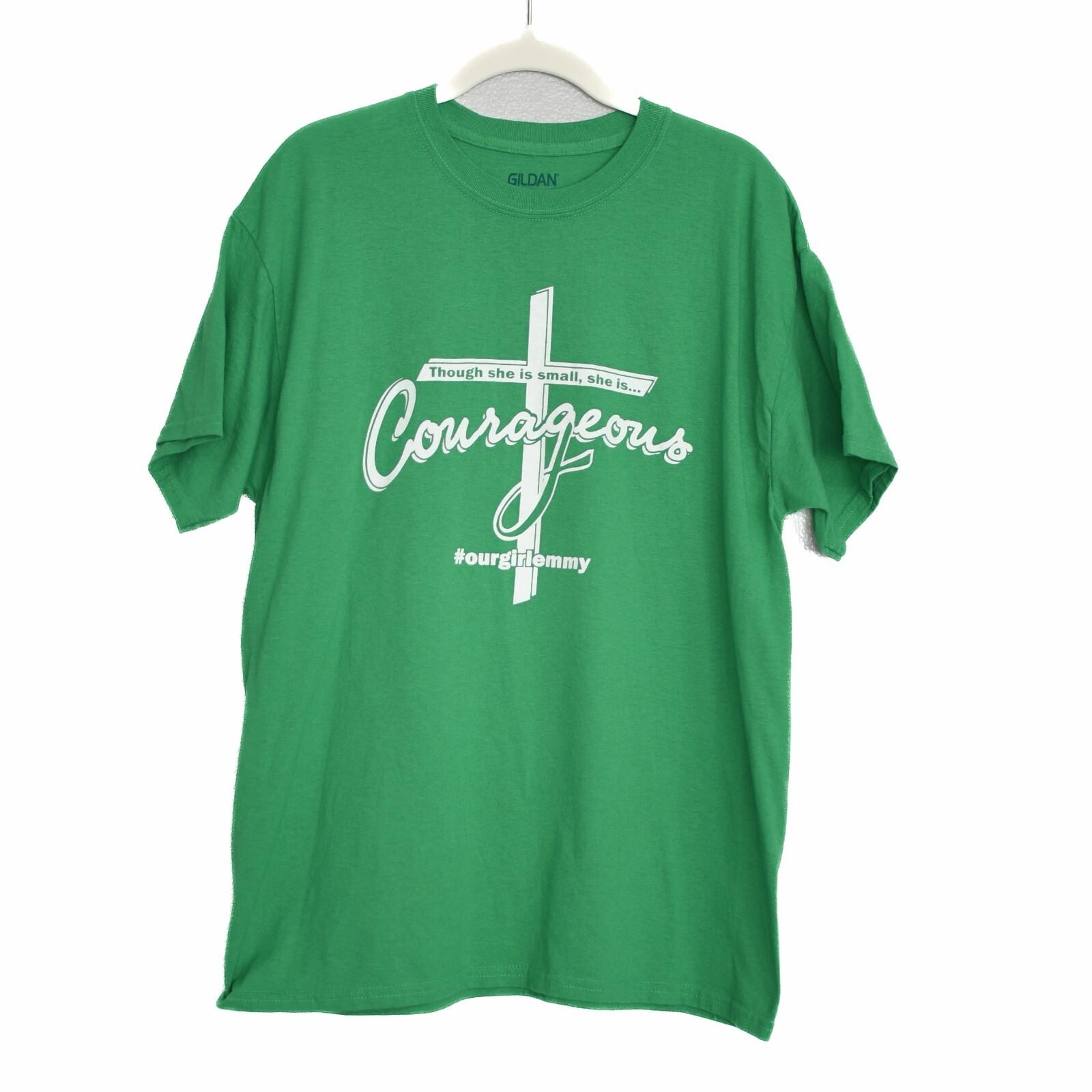Gildan Men Green Graphic T Shirt Courageous Tribute Girl Emmy Short Sleeve Large XXL