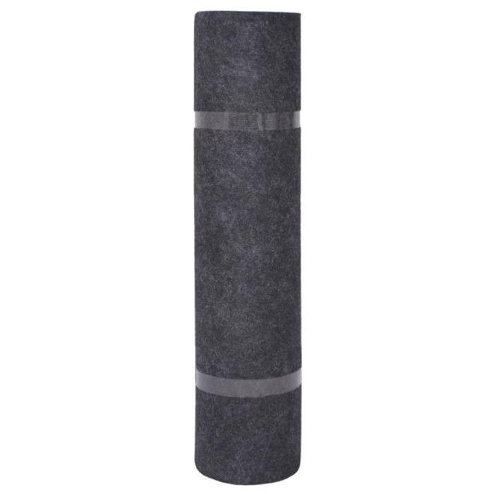 Tapis strié - vidaXL - Anthracite - 1,2x15 m - Polyester 100% - Usage occasionnel