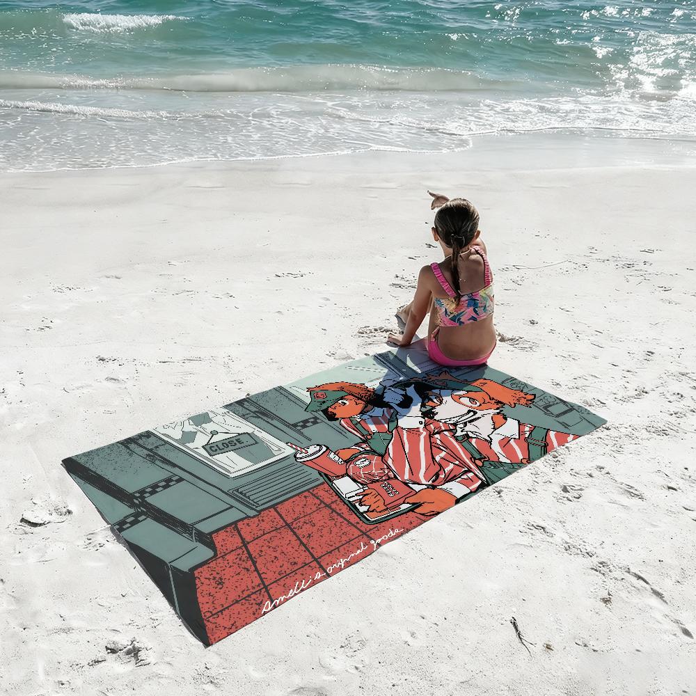 Cartoon S-SMELL N-Nagabe Towel Quick Drying Beach Towels Are Suitable For Swimming Pools Camping Yoga And The Gym