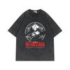 230g Cotton Oversize T-Shirt Fullmetal Alchemist Anime Vintage Washed Short Sleeve Teens