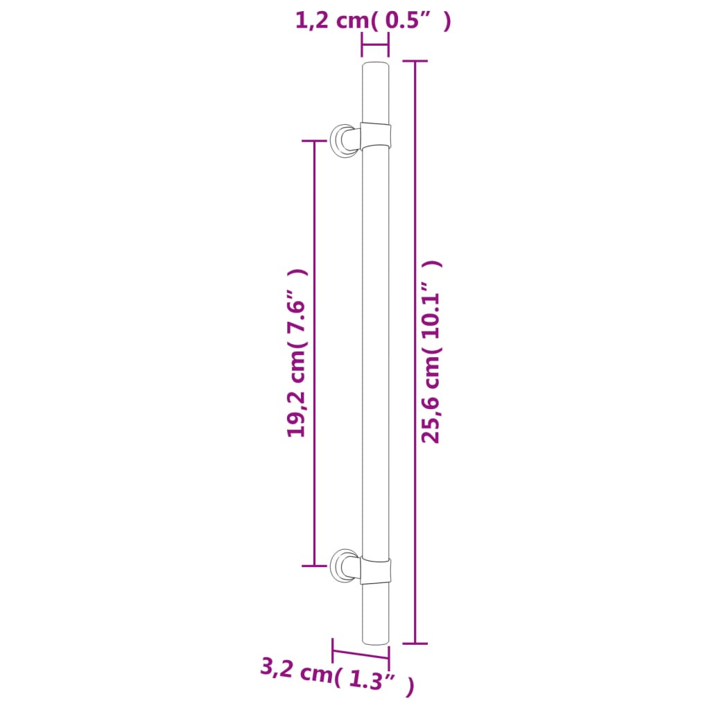 Furniture Handles 10 Pcs Bronze 192 Mm Stainless Steel