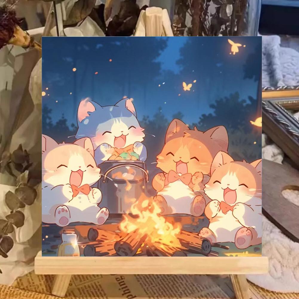 Simple Cat Paint by Numbers Kit,Paint by Number Kits on Canvas for Kids Beginners,Digital Oil Painting Kits for Home Wall Decor