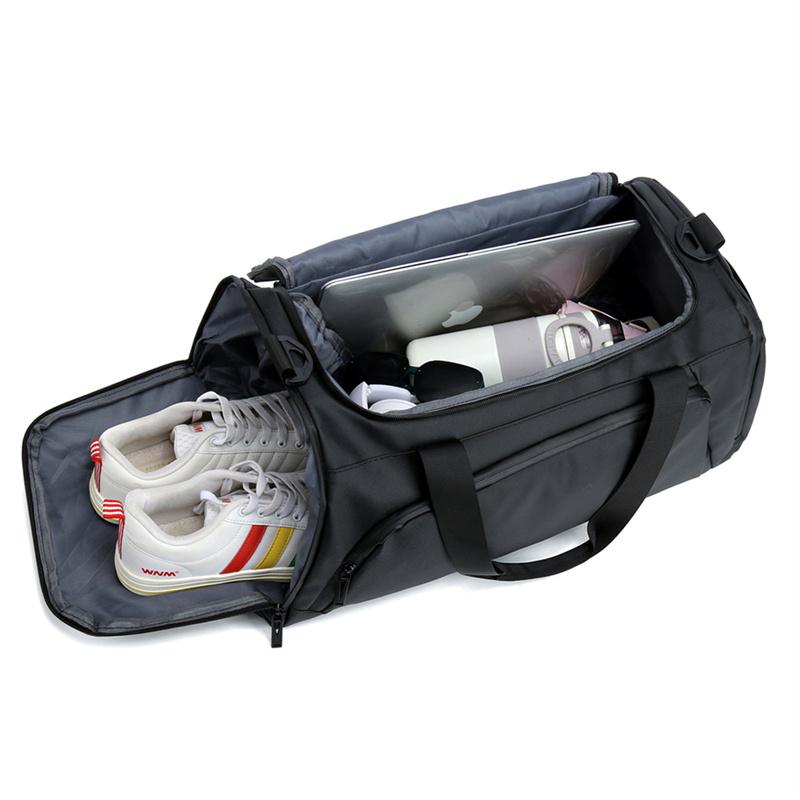Bolsa de viagem de grande capacidade pode ser equipada com uma mala de separação seca e molhada, mochila de um ombro ou transversal