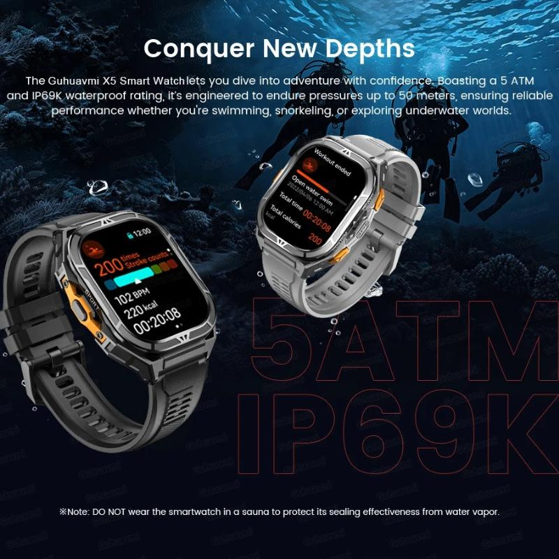TREX3 Built-in GPS Smart Watch 10ATM Waterproof Compass 530mAh Battery Bluetooth Call 70+sports Modes Men Watches 1.96-inch AMOLED HD Smartwatch