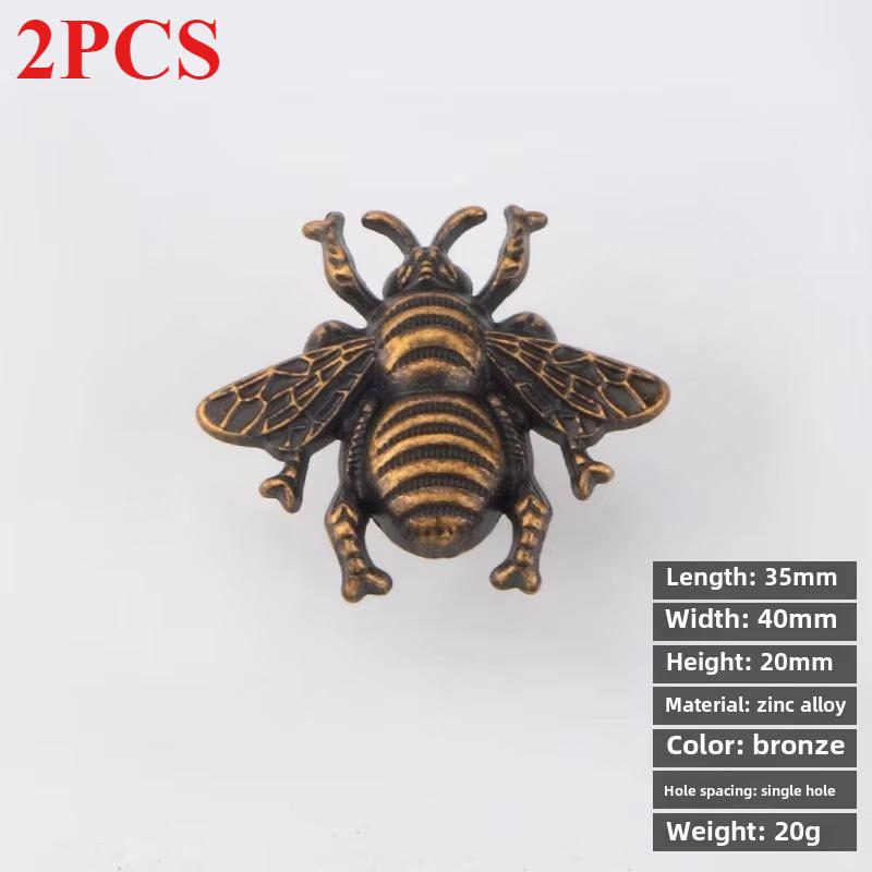 Buton Dulap Albină Drăguță Aliaj Zinc Animal Mâner Sertar pentru Garderobă Cameră Copii Instalare Orificiu Unic butoni sertar muebles