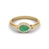 6X4 Mm Pear Emerald 925 Sterling Silver Gold Vermeil Women Halo Solitaire Engagement Ring