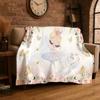 Ballet Girl Cartoon Flower Fairy Flannel Blanket Soft Warm Throw Blanket for Bedroom Living Room Bed Travel Camping Picnic Cover