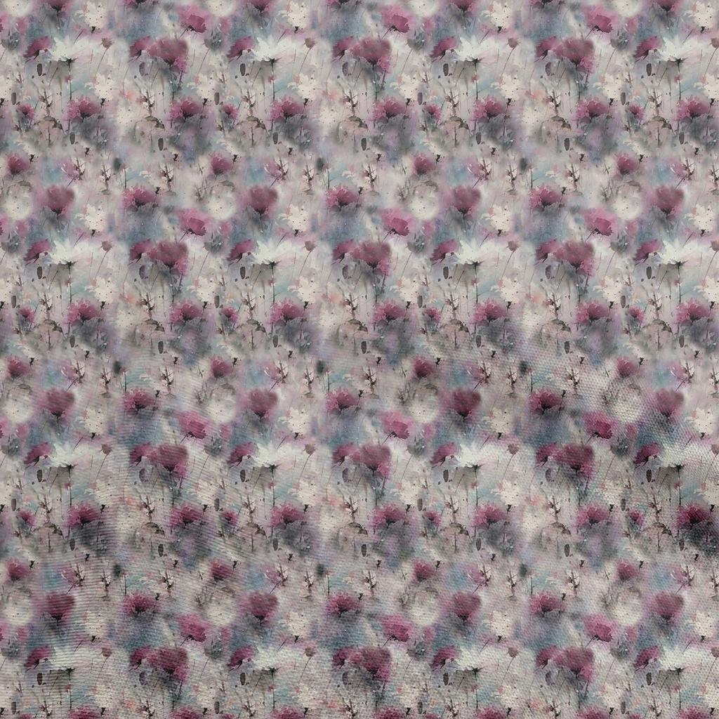 oneOone Cotton Flex Green Fabric Abstract Watercolor Floral Dress Material Fabric Print Fabric By The Yard 40 Inch