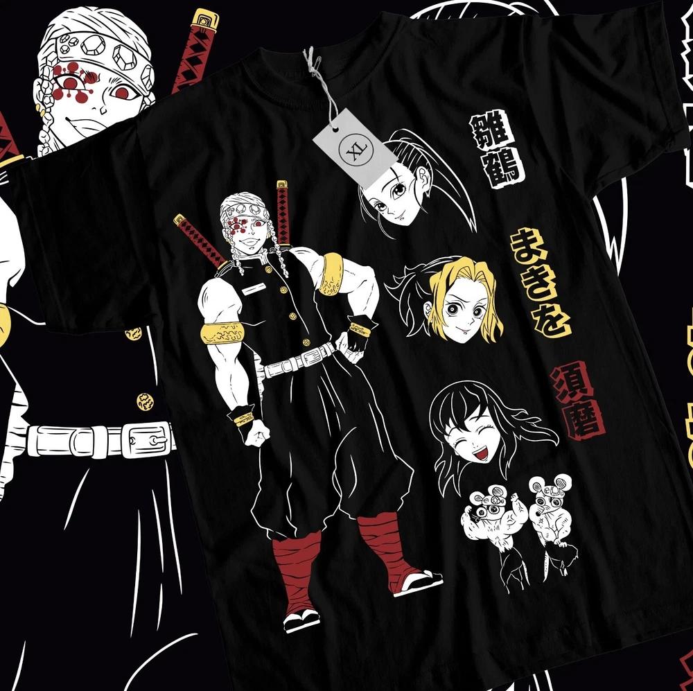 Anime Tengen Uzui Demon Slayer Kimetsu No Yaiba Hashira Black TShirt S