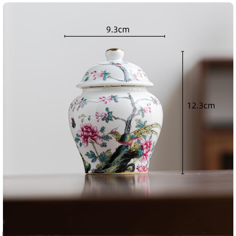 Ceramic Tea Canisters Small Storage Tanks Sealed Jars Chinese Porcelain Tabletop Container Coffee Sugar