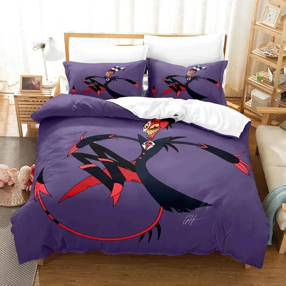 3D Printed Helluva Boss Bedding Set Duvet Cover 3Pcs Cover Single Twin Quilt Adult Boys Bedclothes Duvetcover Sets Home Textile