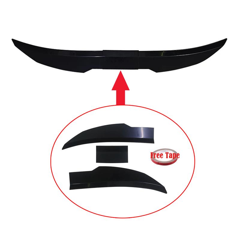 New Style Universal 3pcs Sedan Rear Trunk Tail Rear Spoiler Wing 117-127cm Adjustable DIY Refit Boot Wings Spoiler Car Accessory