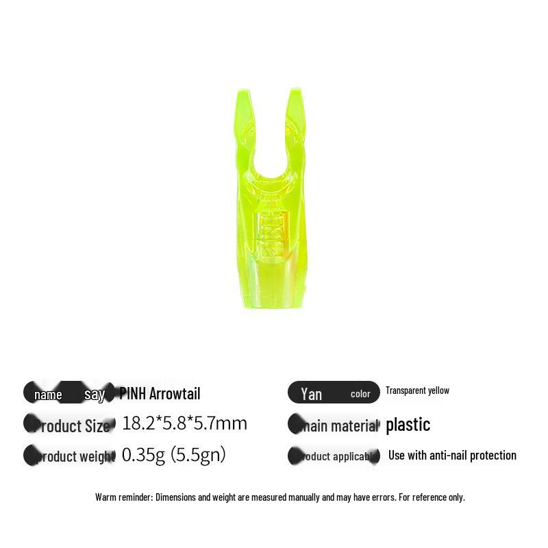 Multicolor Anti-Nail Plastic Arrow Nock with Inner Insert and Outer Wrap, Various Specifications Available.