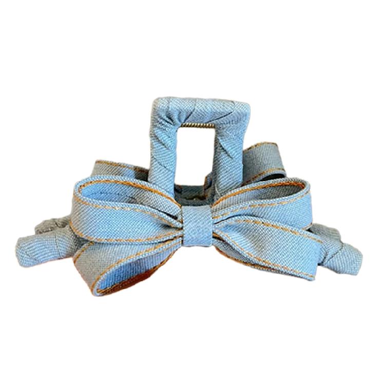 Unique Jeans Fabric Hair Accessory Modern Bowknot Hair Clip Stylish Hairpin Barrette For Teens And Lady Women