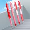 Luwen Pink Strawberry Click Gel Pen Set with A6 Pouch