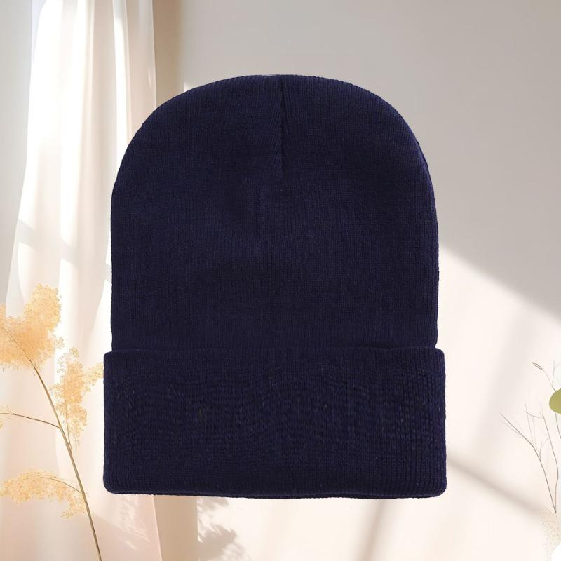 Czapka wełniana jesienno-zimowa czapka na zimno czapka dziergana dla pary czapka dziergana w kolorze cukierkowym wzór haftu tekst