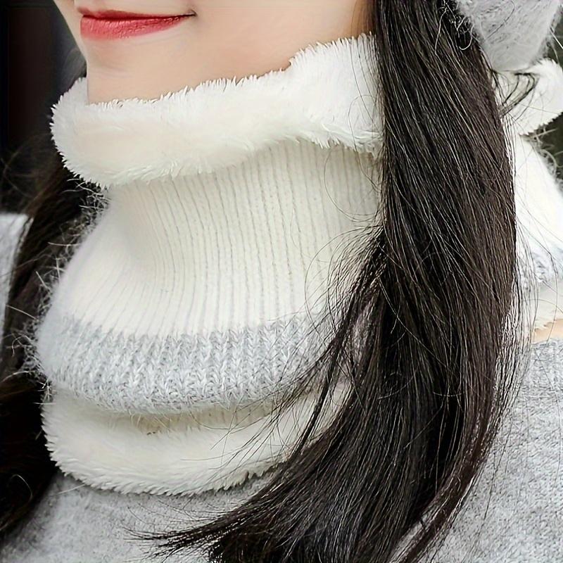 Hat and Scarf Set for Women, Autumn-Winter Warm Fleece Hat, Fashionable Winter Cycling Windproof Cold-Proof Cap